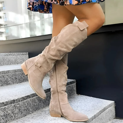 Jovita | Luxury suede knee length boots