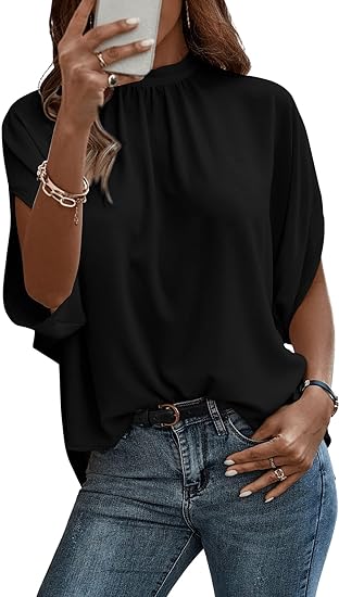 Jordyn - elegant loose top with batwing sleeves