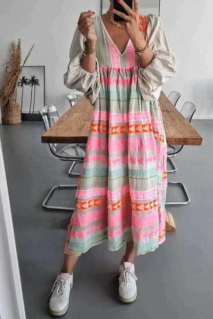 Aurora - Stylish Bohemian Lantern Sleeve Dress