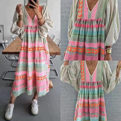 Aurora - Stylish Bohemian Lantern Sleeve Dress