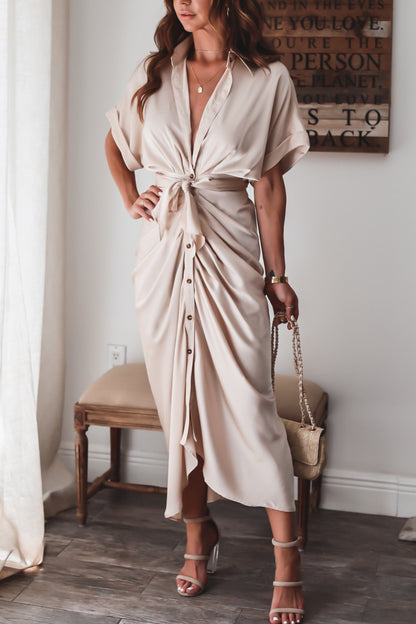 Xanthe™ | Long dress with button closure for women